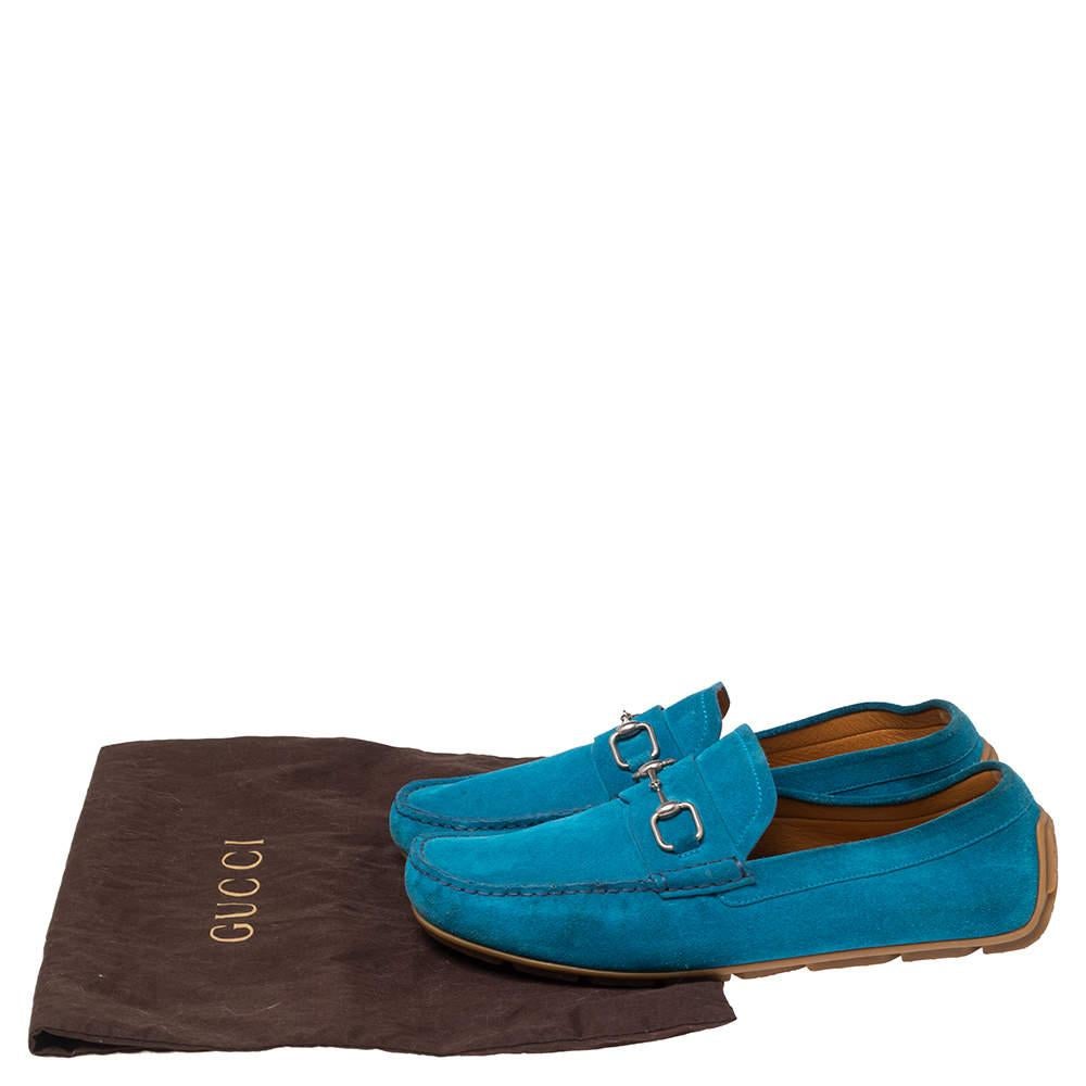 Gucci Blue Suede Horsebit Loafers Size 42.5 4