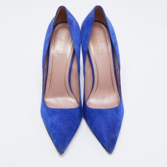 Gucci Blue Suede Pointed Toe Pumps Size 40