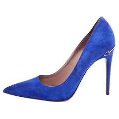 Gucci Blue Suede Pointed Toe Pumps Size 40