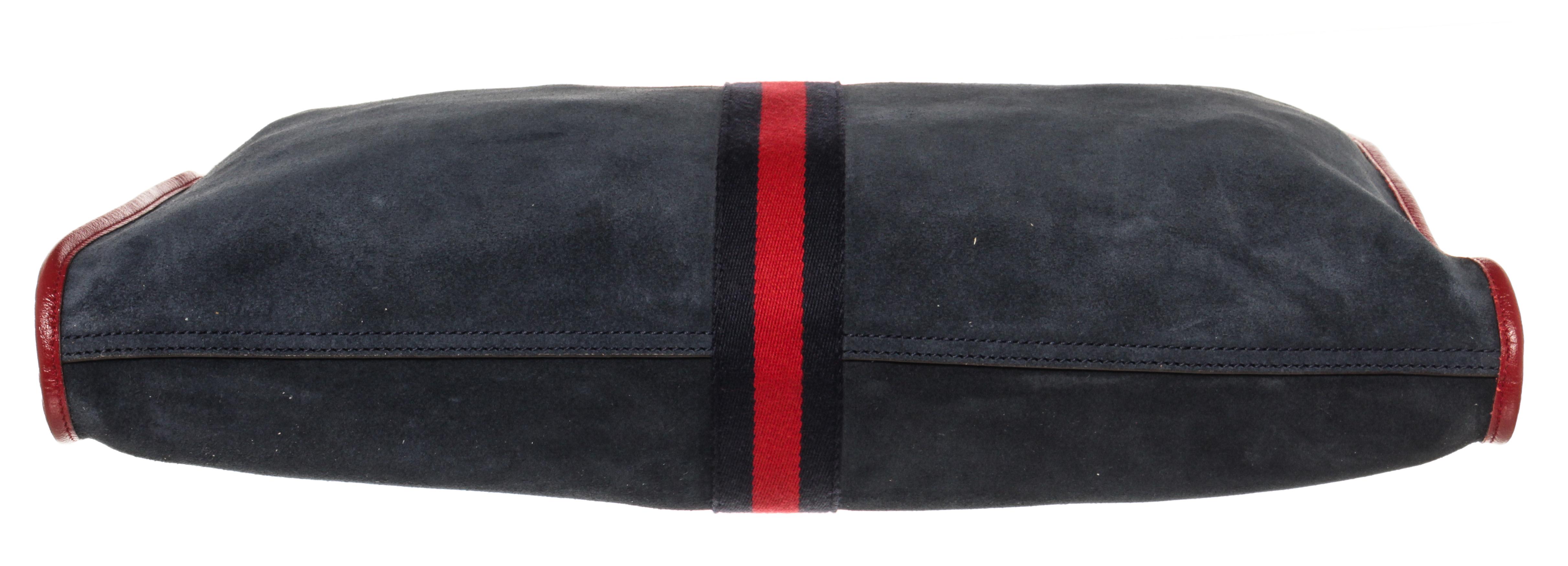 Women's Gucci Blue Suede Rajah Large Tote