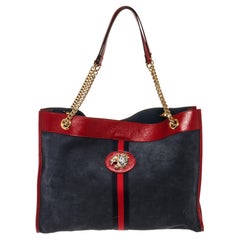 Gucci Blue Suede Rajah Large Tote