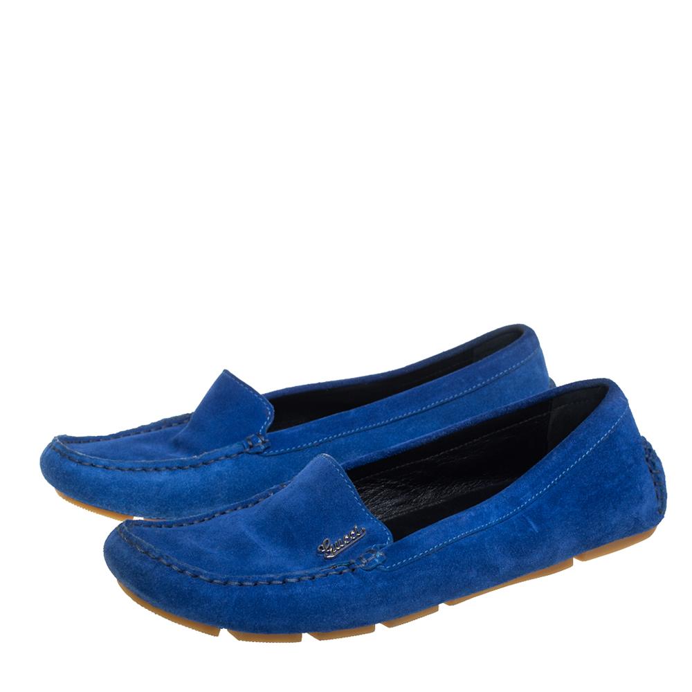 blue suede gucci loafers