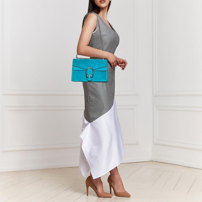 Dionysus Small Shoulder Bag in Blue and Turquoise