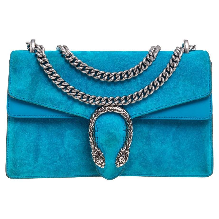 Gucci Blue Suede Small Dionysus Shoulder Bag at 1stDibs