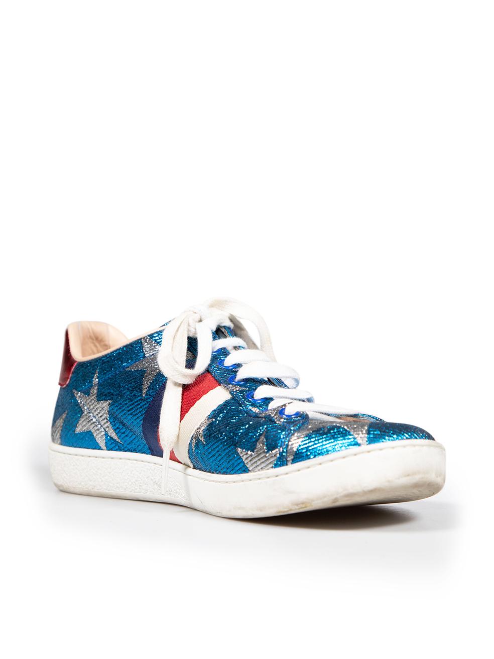 CONDITION is Very good. Minimal wear to trainers is evident. Minimal discolouration to the overall rubber soles especially around the tip and rear of both shoes as well as the laces on this used Gucci designer resale item.
 
 
 
 Details
 
 
 Model: