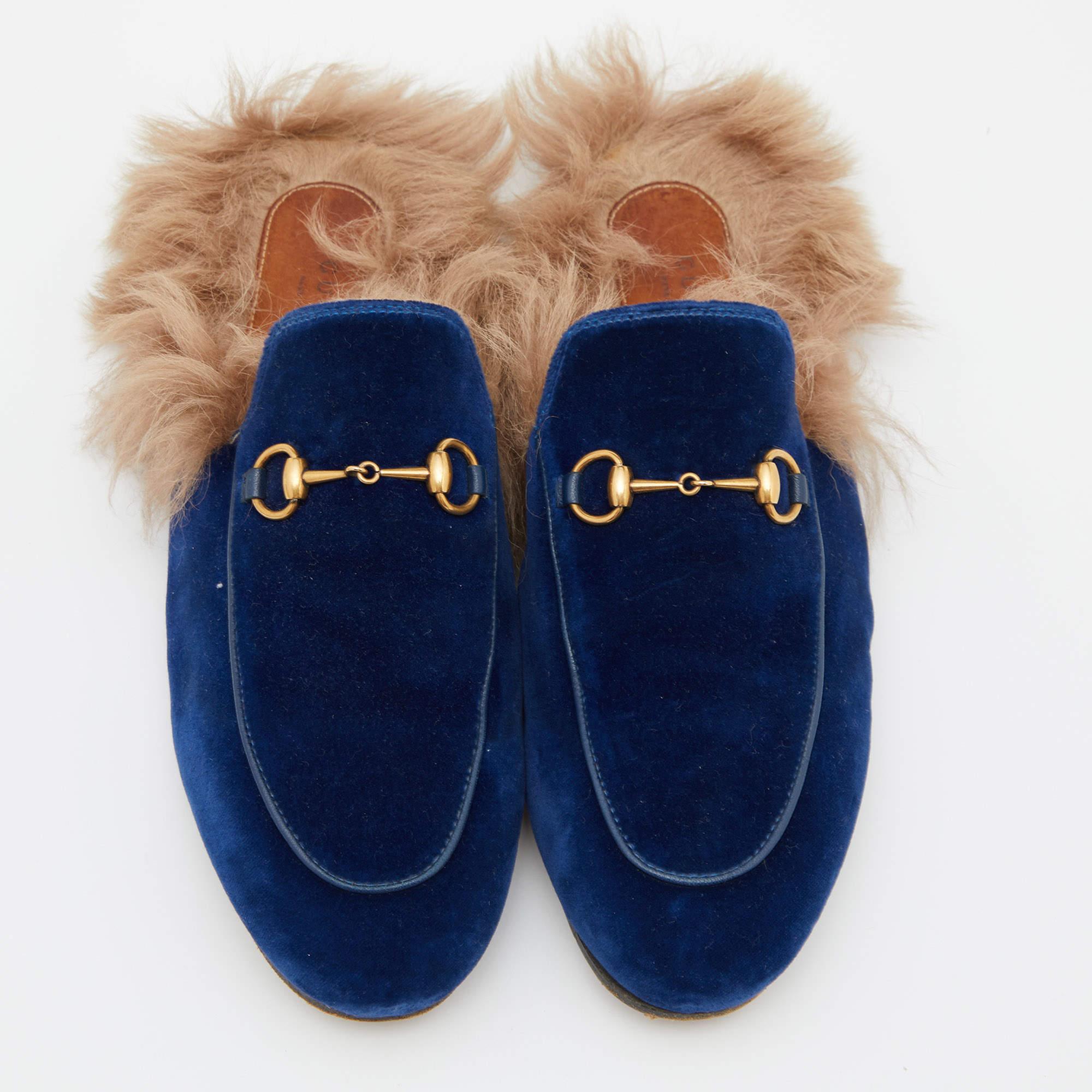 These Gucci Princetown mules signify luxury and practicality. An ultimate favorite of style enthusiasts, its silhouette gets a luxe update of fur lining.

