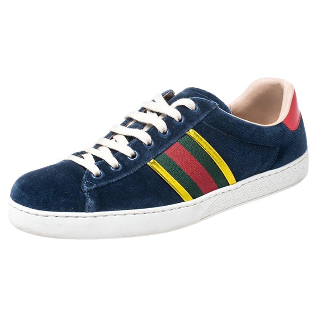 gucci suede sneaker with web