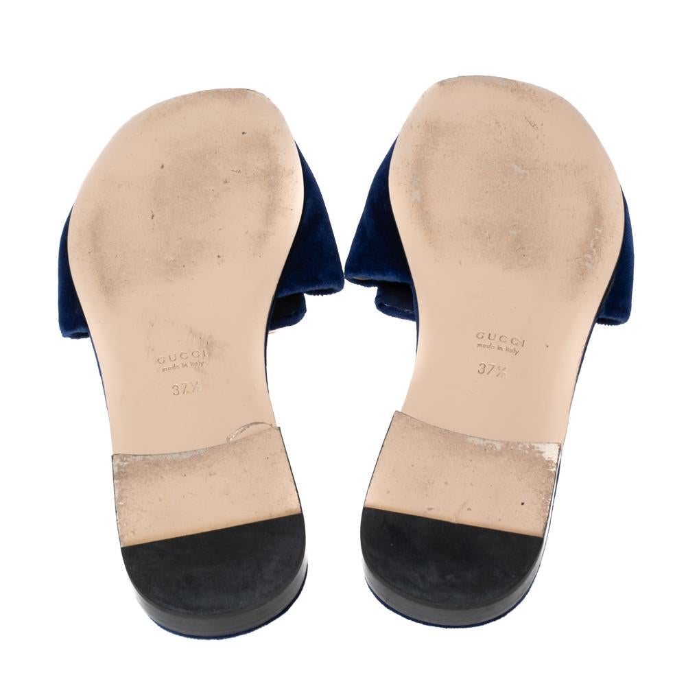 blue gucci slides