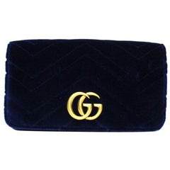 Gucci Blue Velvet Marmont Bag