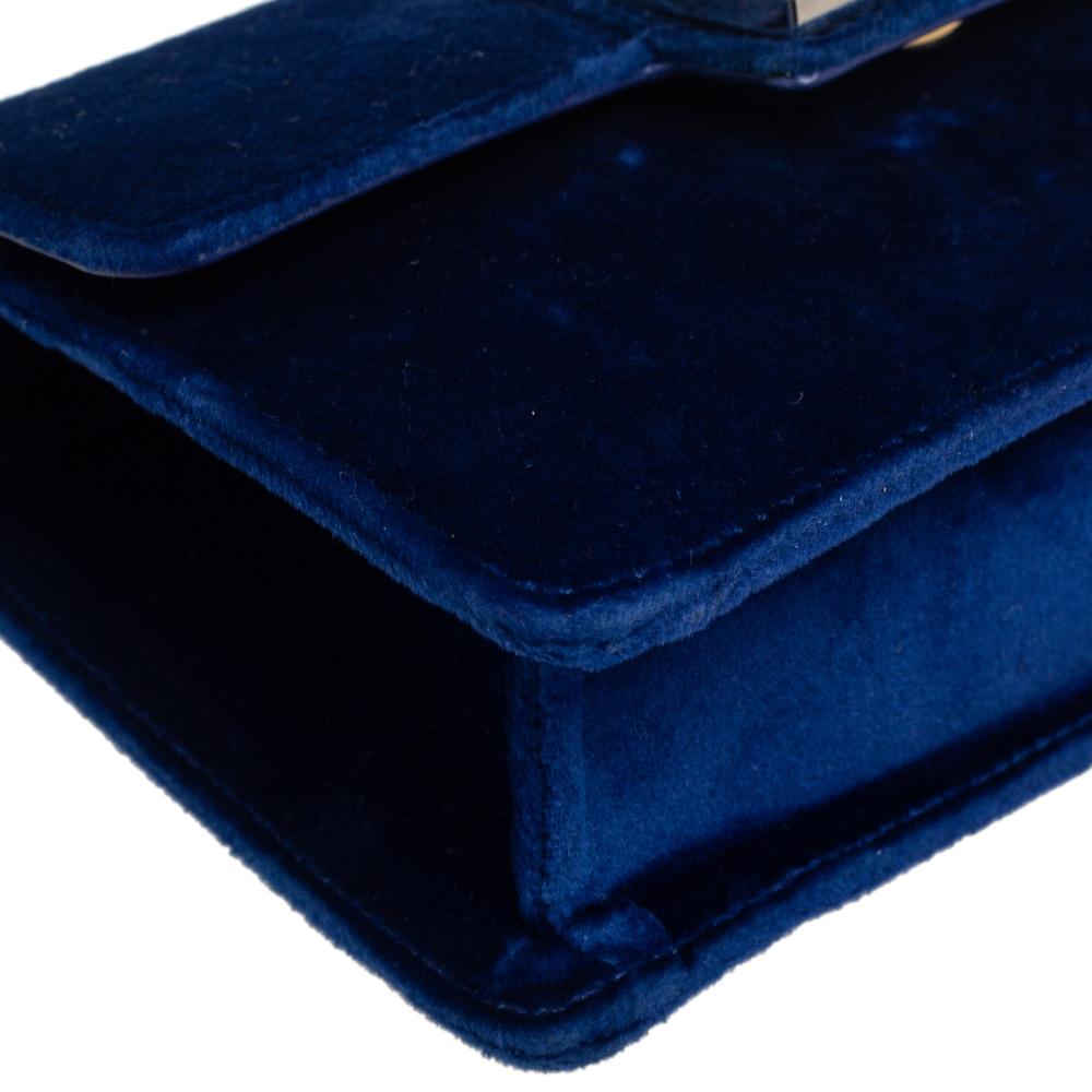 Gucci Blue Velvet Mini Broadway Crossbody Bag 1