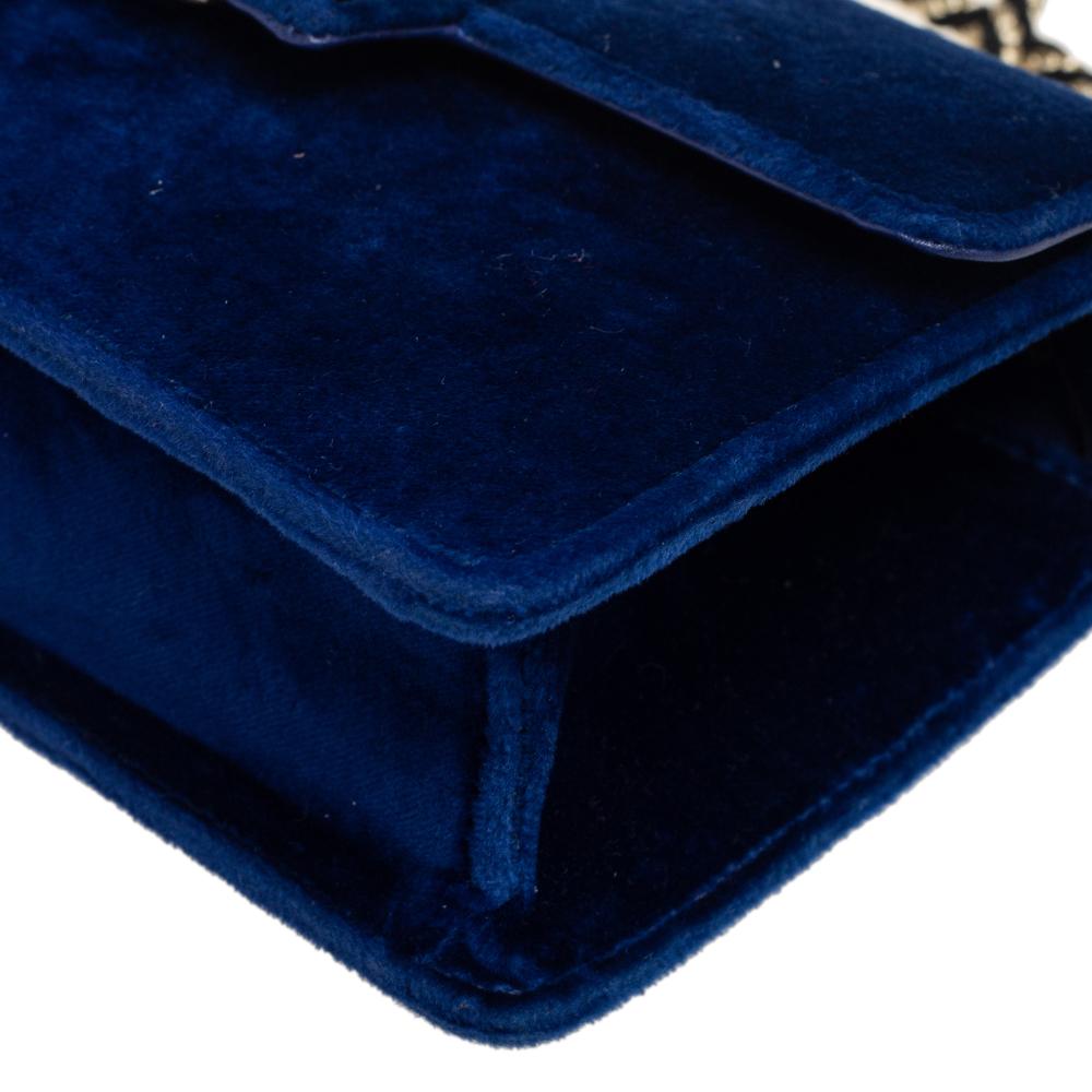 Gucci Blue Velvet Mini Broadway Crossbody Bag 2