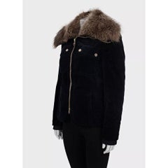 Gucci Blue Velvet Zip Jacket - IT 42 / M