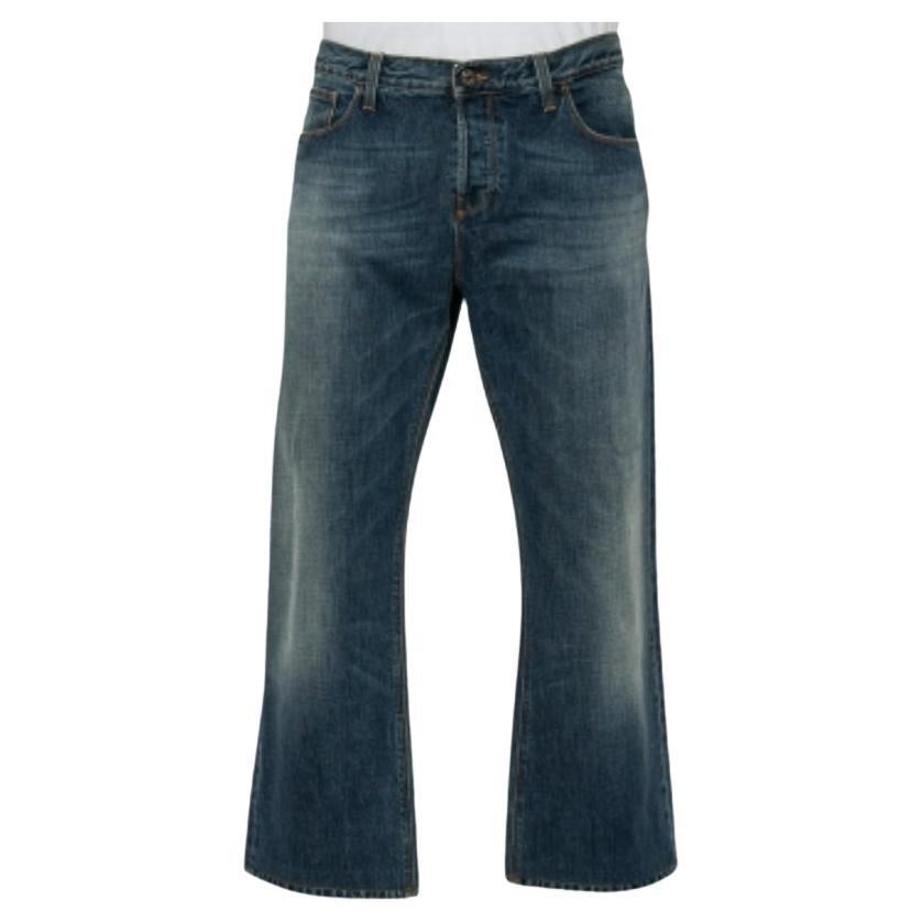 Gucci Vaqueros lavados azules de pierna ancha XXL