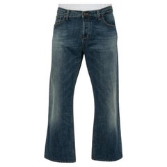 Gucci Jeans a gamba larga in denim lavato blu XXL