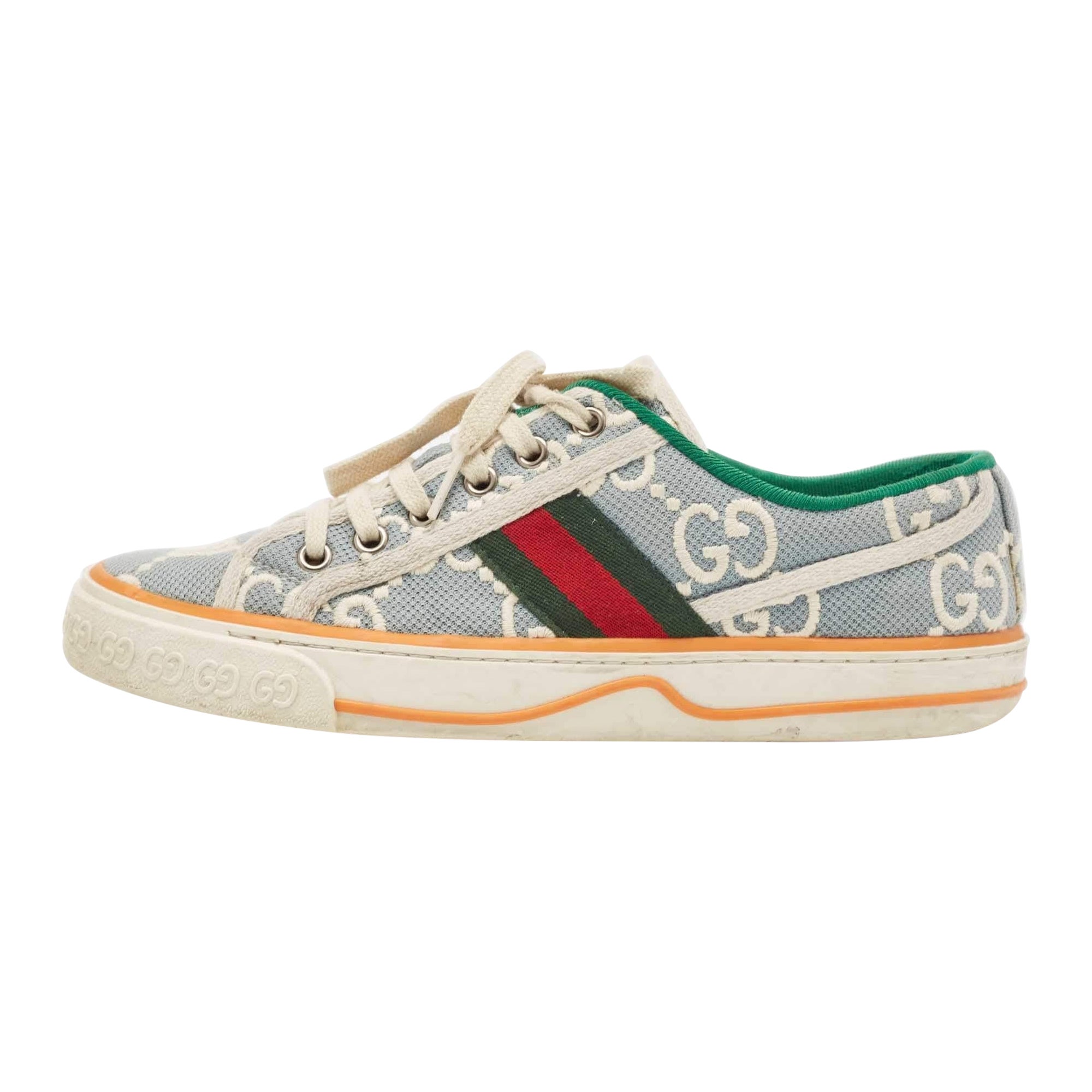 Gucci Blue/White GG Canvas Tennis 1977 Sneakers Size 38