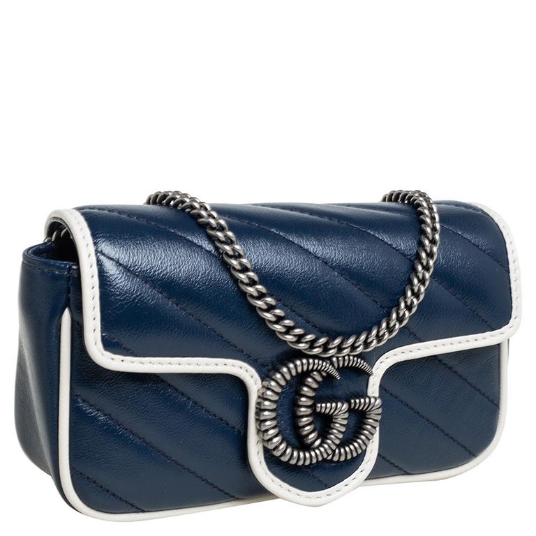 Leather crossbody bag Gucci Blue in Leather - 31880384