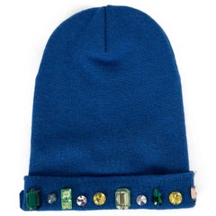 GUCCI blue wool MLB NY YANKEE CHRYSTAL Beanie Hat M