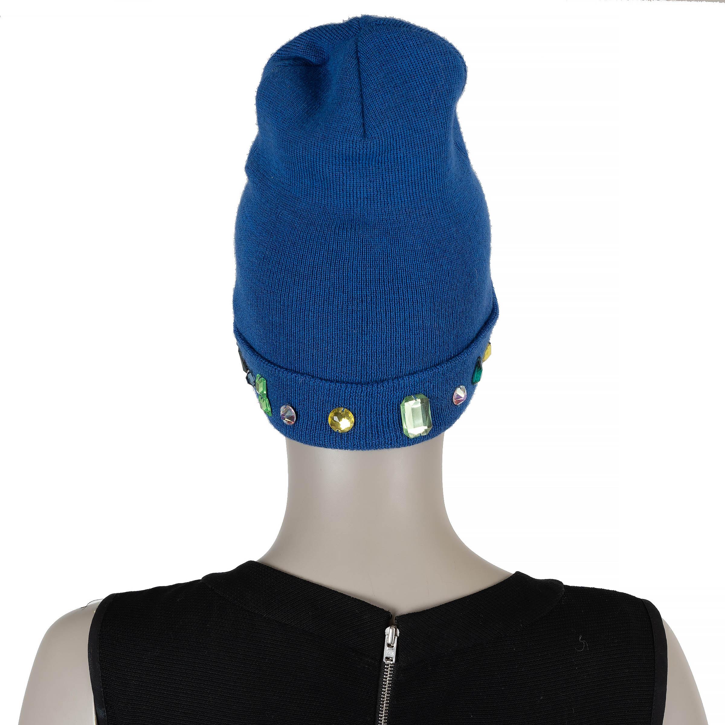 Gucci bleu laine MLB NY YANKEE CHRYSTAL Bonnet M en vente 1