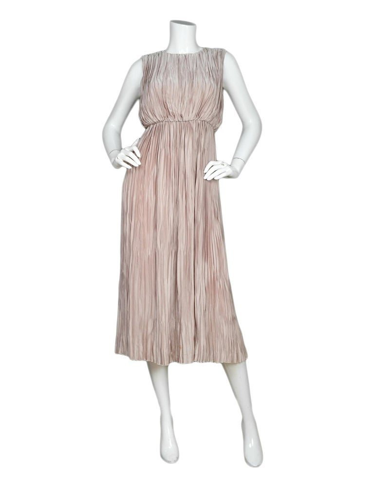 Gucci Blush Baby Pink Silk Pleated Sleeveless Dress Sz 38 For Sale at ...