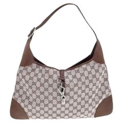Gucci Blush Pink/Brown Canvas And Leather Vintage Jackie Hobo