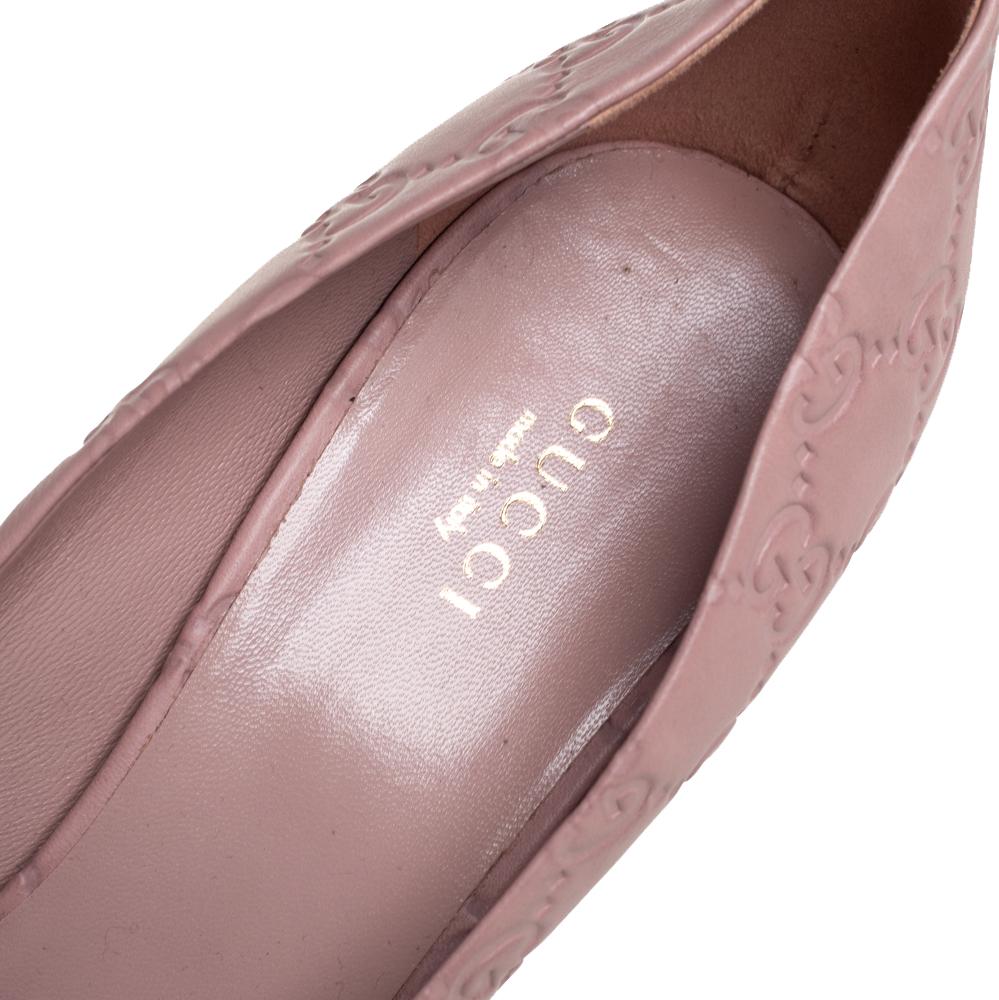 Gucci Blush Pink Guccissim Leather Pumps Size 40 2