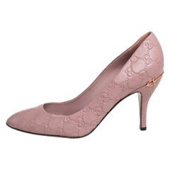 Gucci Blush Pink Guccissim Leather Pumps Size 40