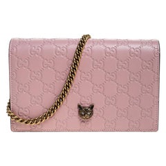 Gucci Blush Pink Guccissima Leather Cat Head Chain Bag