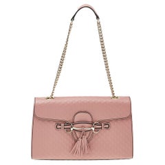 Gucci Blush Pink Microguccissima Leather Medium Emily Shoulder Bag