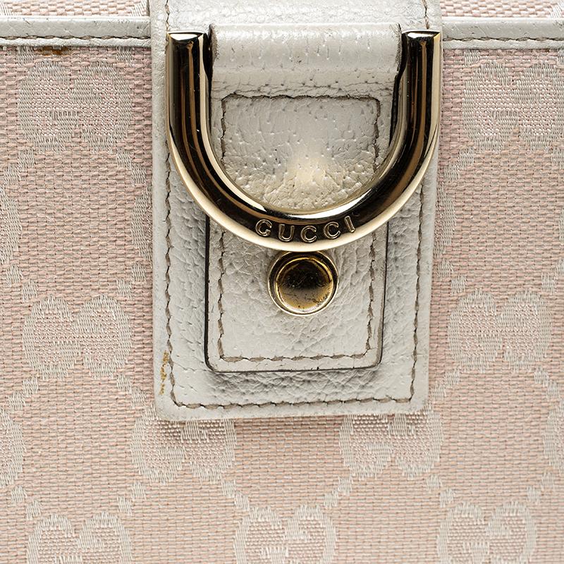 Women's Gucci Blush Pink/Off White GG Canvas Continental Wallet