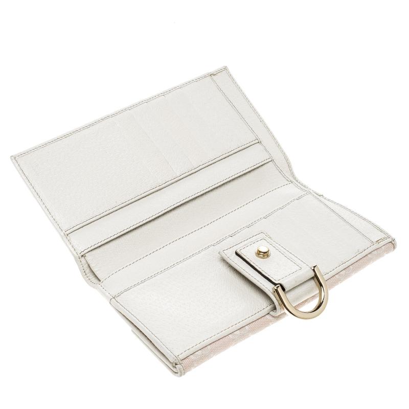 Gucci Blush Pink/Off White GG Canvas Continental Wallet 3