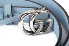 Gucci BN Celeste Leather GG Thin Belt