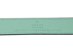 Gucci BN Green Leather GG Thin Belt
