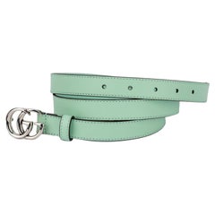 Gucci BN Green Leather GG Thin Belt