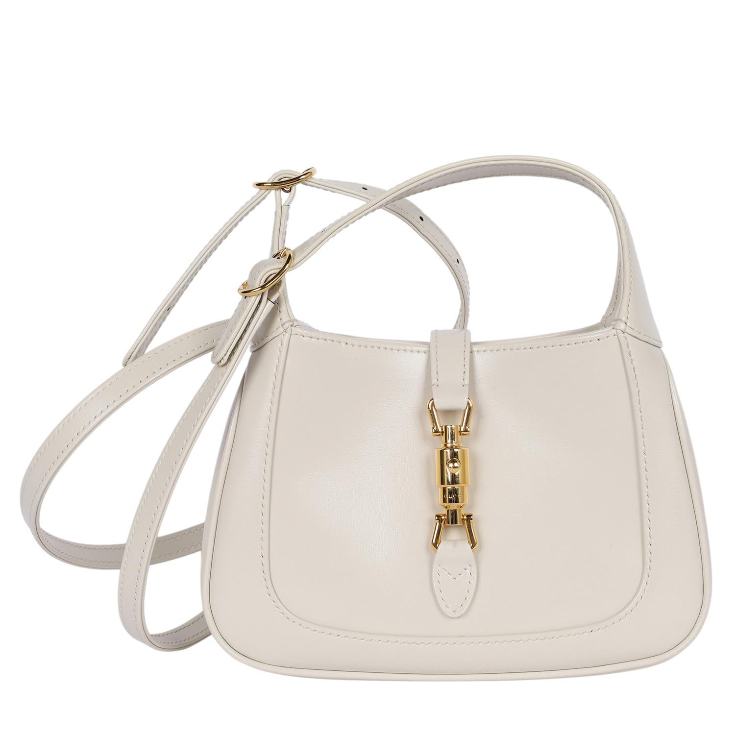 Gucci Abordado Dyana Lux Piel de Becerro Mini Jackie 1961 Hobo Blanco Místico 6