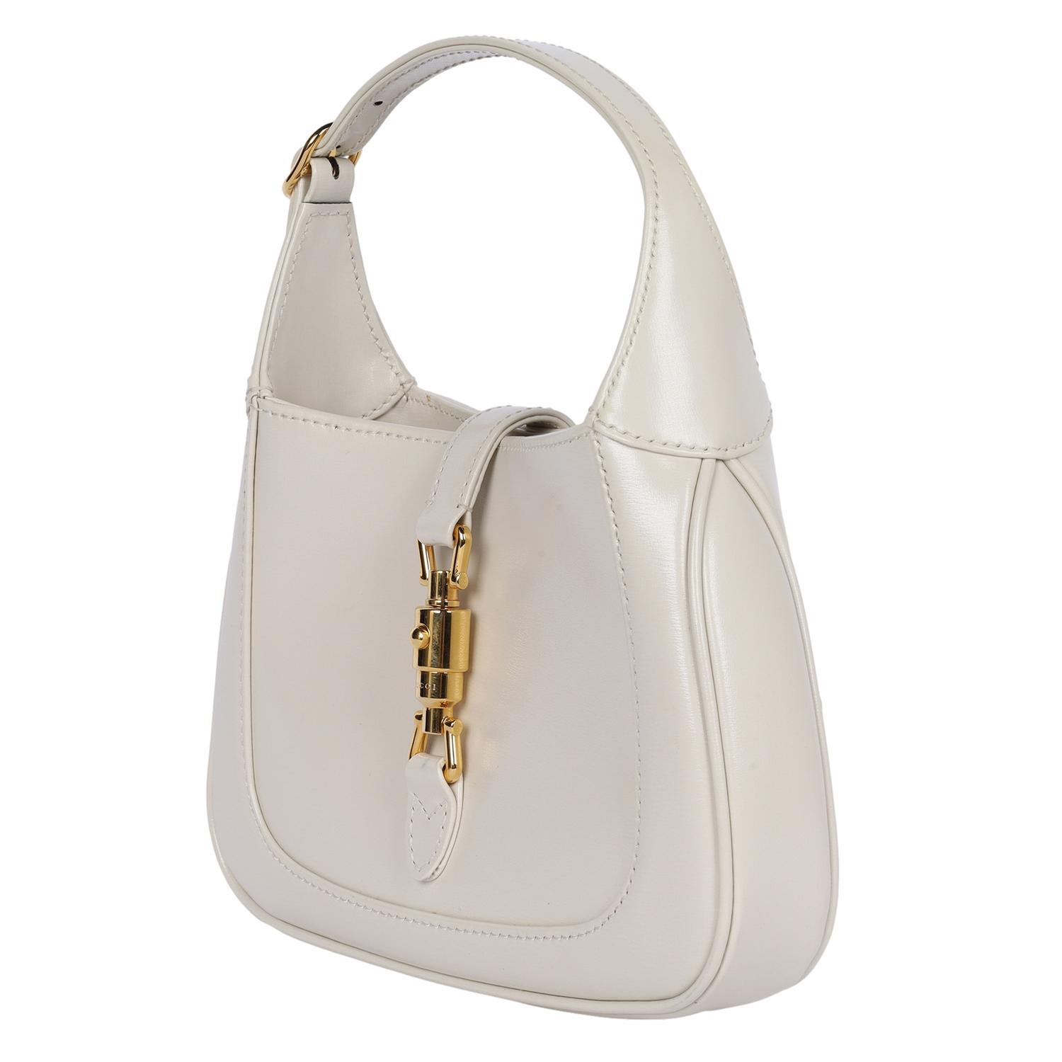 Gucci Abordado Dyana Lux Piel de Becerro Mini Jackie 1961 Hobo Blanco Místico 2