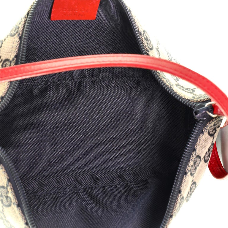 Gucci White GG Canvas and Leather Boat Pochette Bag at 1stDibs