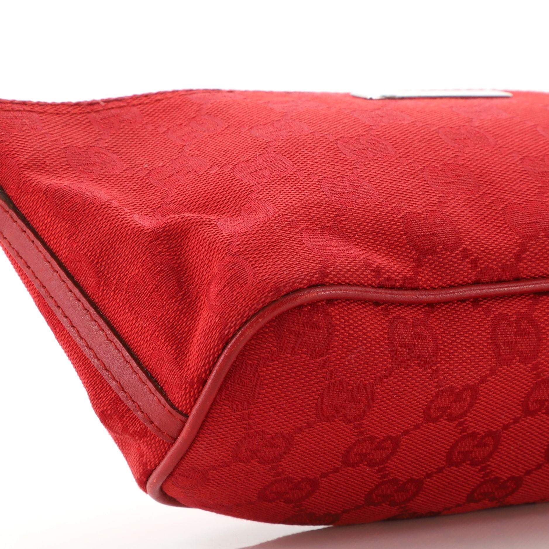Red Gucci Boat Pochette GG Canvas Small