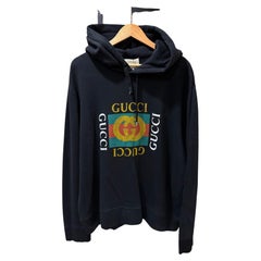 Used Gucci Bootleg Logo Black Classic Pullover Hoodie