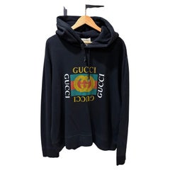 Pull à capuche classique avec logo Gucci Bootleg noir