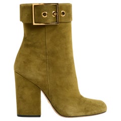 Used Gucci Boots EU39 Olive Green Suede