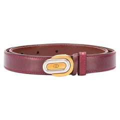 Retro Gucci Bordeaux Mini GG Buckle Belt