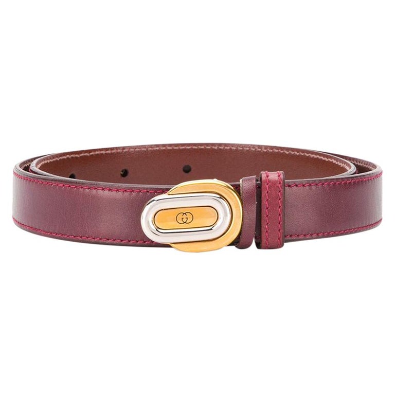 Gucci Bordeaux Mini GG Buckle Belt For Sale at 1stDibs  display picture 1