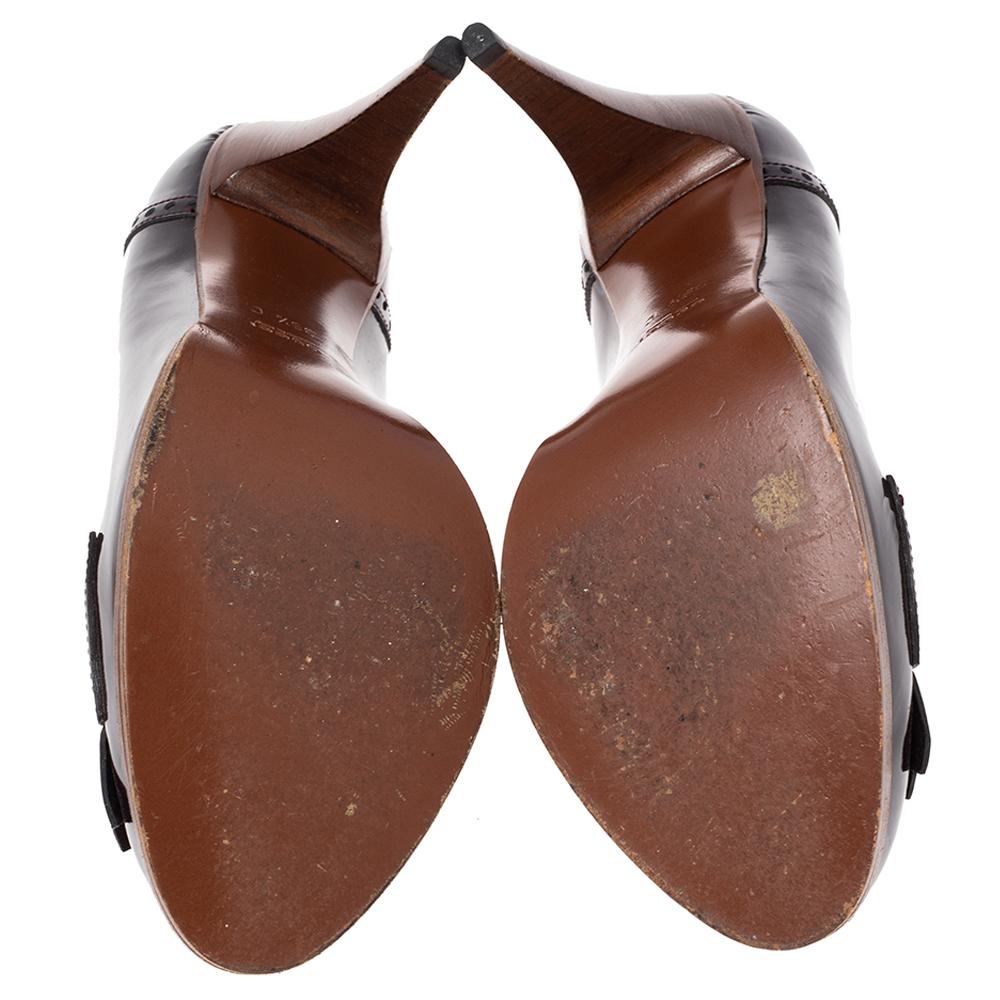 Black Gucci Bordeaux Patent Leather Horsebit Fringe Loafer Pumps Size 39.5
