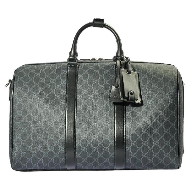 Gucci Medium GG Supreme Duffle Bag Schwarz im Angebot