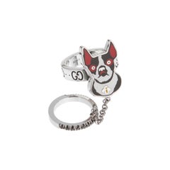 Gucci Bosco
Orso Sterling Silber Emaille Cocktail Ring Sz 6 1/2