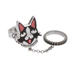 Gucci Bosco 
Orso Sterling Silber Spinell Double Cocktail Ring Sz 5