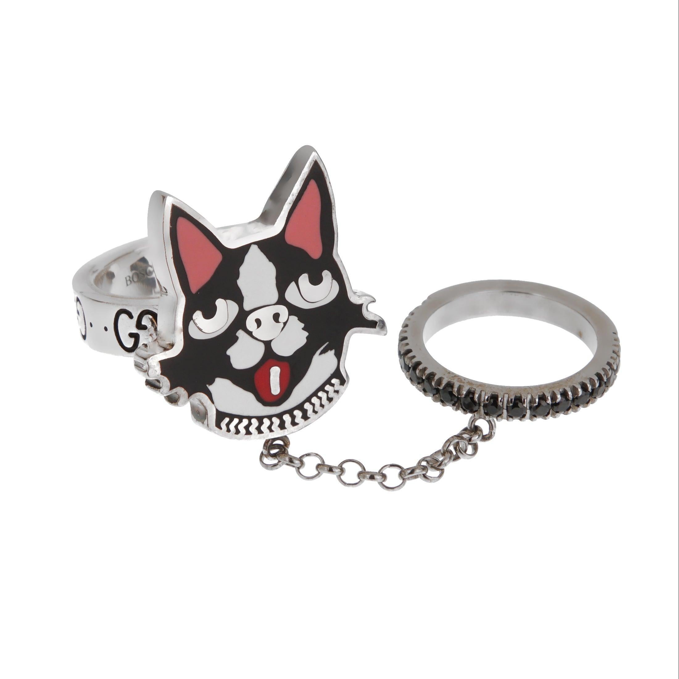 Gucci Bosco
Orso Sterling Silber Spinell Double Cocktail Ring Sz 6 1/4