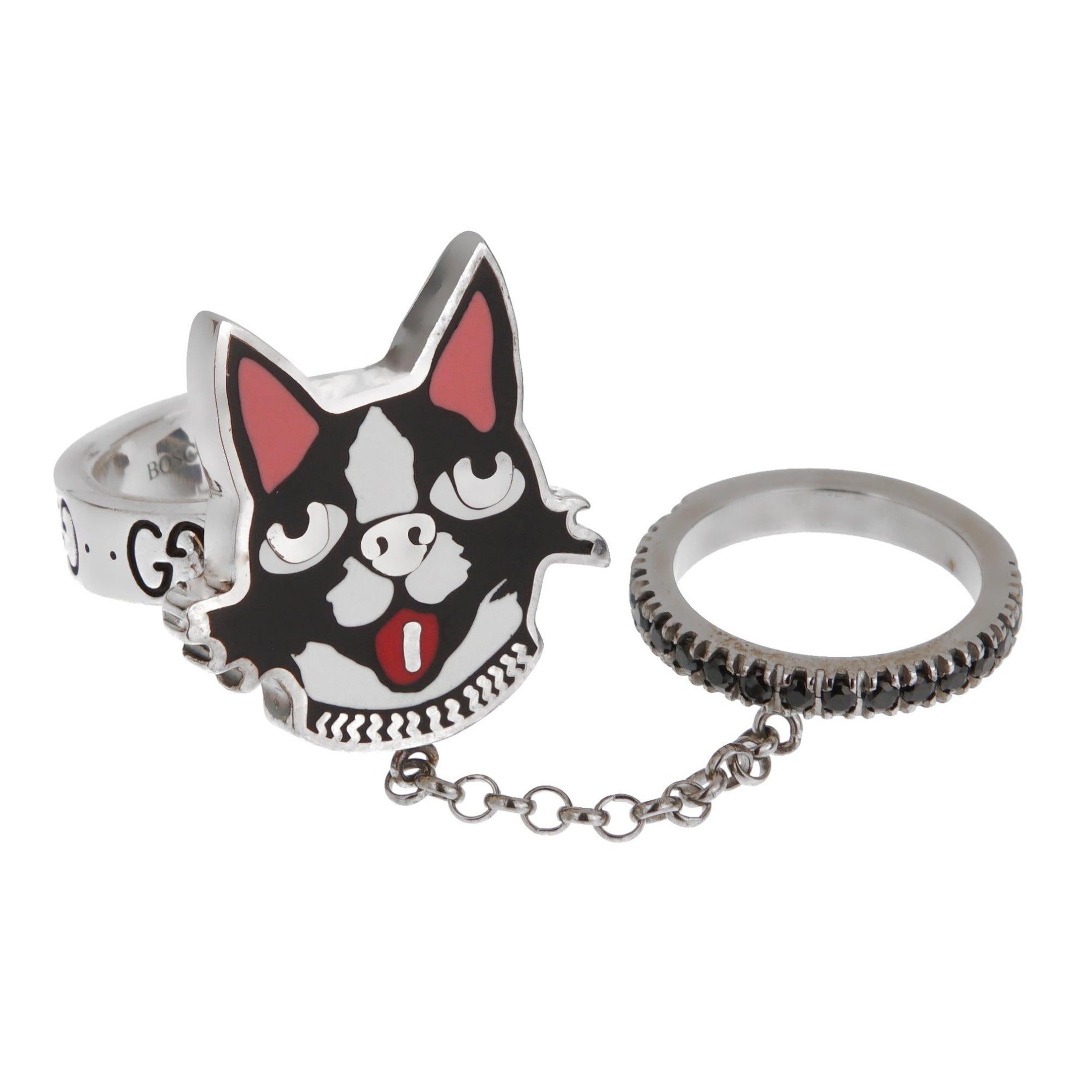 Gucci Bosco
Orso Sterling Silber Spinell Double Cocktail Ring Sz 6