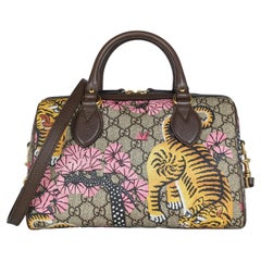 Gucci Boston Bag Small Gg Bengal Multicolor Supreme Canvas Leather Satchel