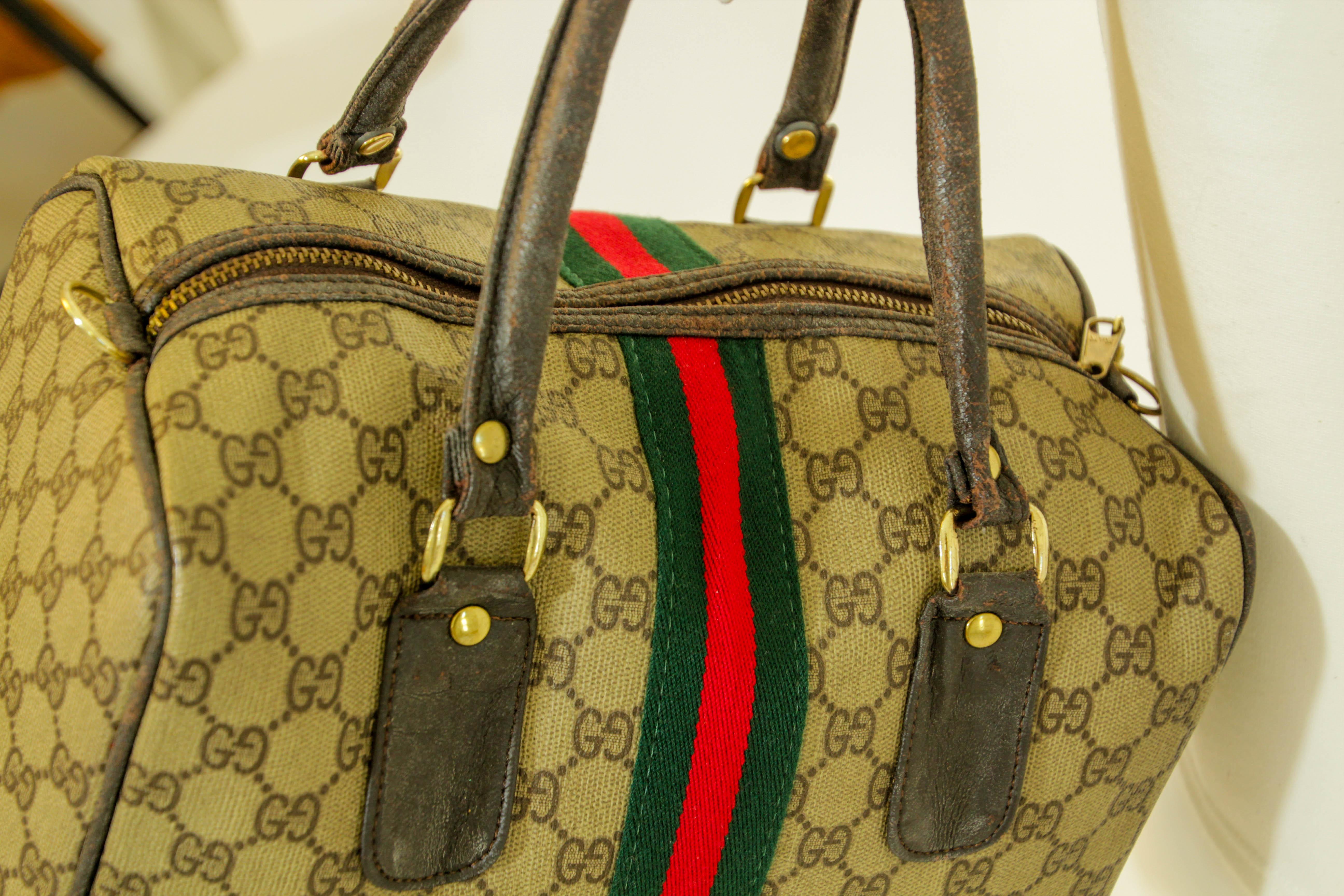 GUCCI Ophidia Boston Bag Web GG Supreme Monogram Vintage Gucci 1970s 5